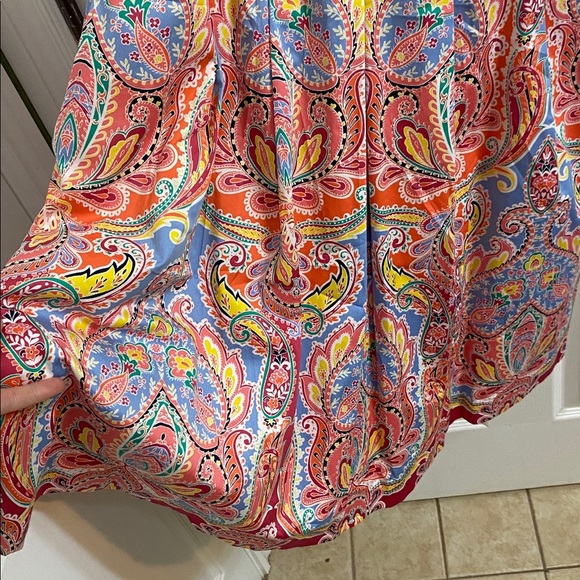 Talbots Womens Paisley Print Sleeveless Fit And Flare Midi Dress Lined Size 10 P - Picture 4 of 8